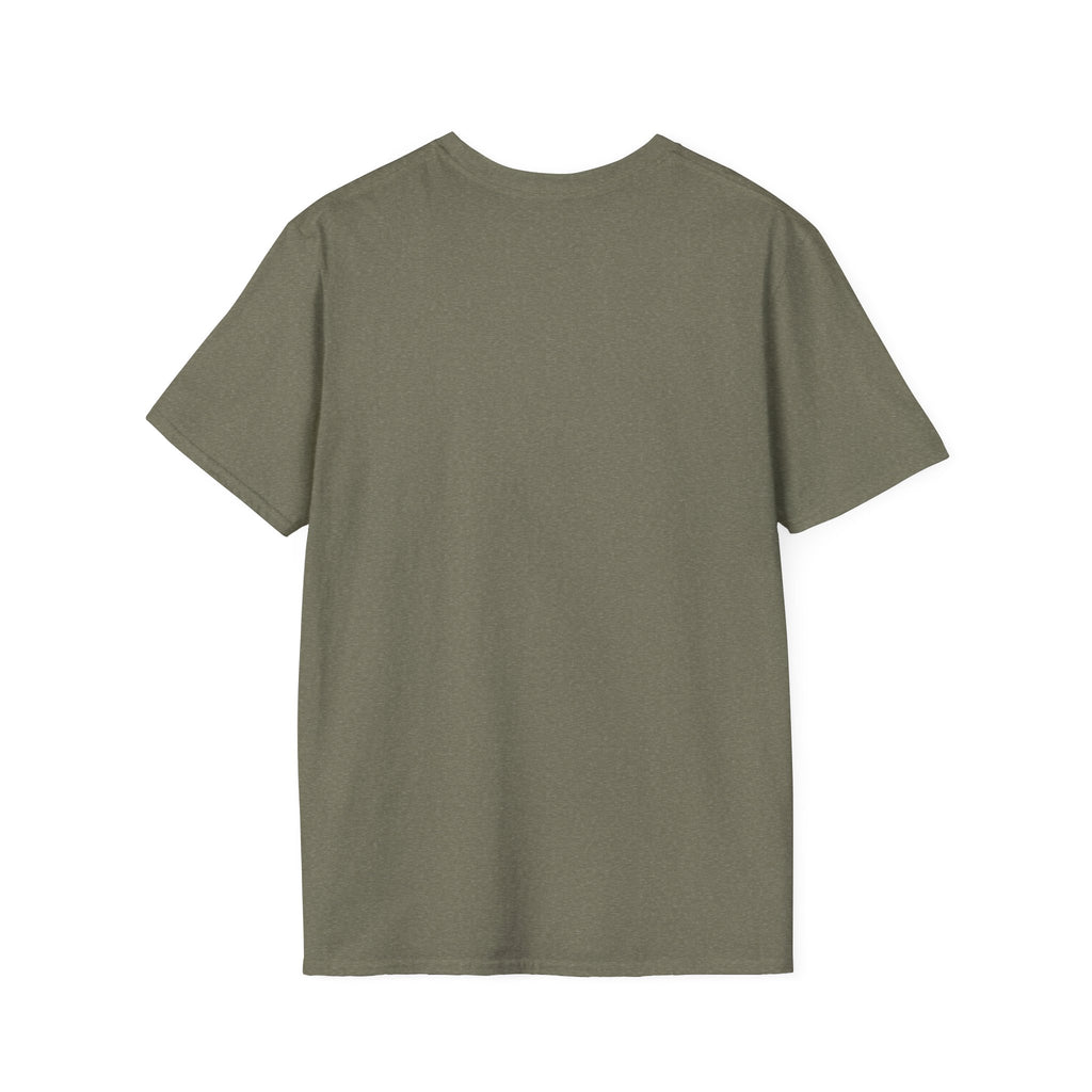 Olive green plain thirty something t shirt from LuckeLadybug shown from the back
