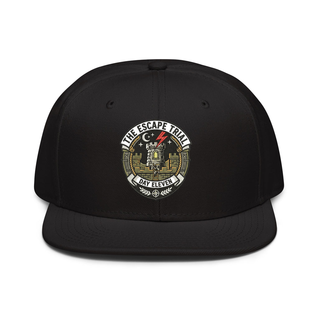 LuckeLadybug LLC Black Hat Snapback with Escape Trail Design for Stylish Headwear