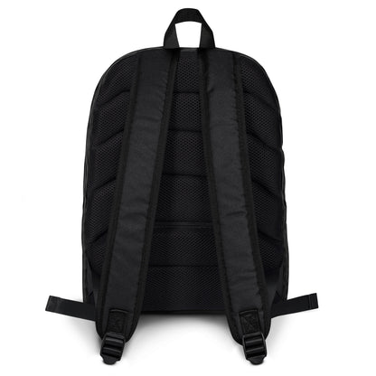LuckeLadybug black striped backpack with padded mesh back panel and adjustable shoulder straps for comfortable daily use