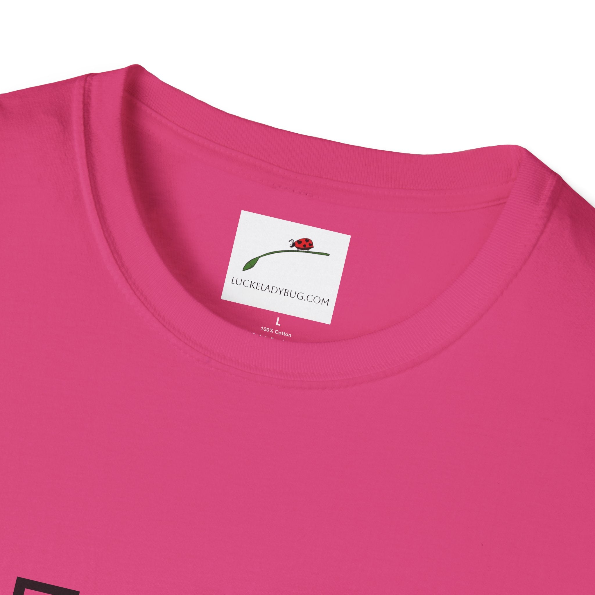 Pink fifty something t shirt by LuckeLadybug with crew neckline and soft cotton fabric