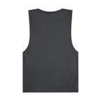 Back view of a plain black novelty tank top for summer by LuckeLadybug with sleeveless design
