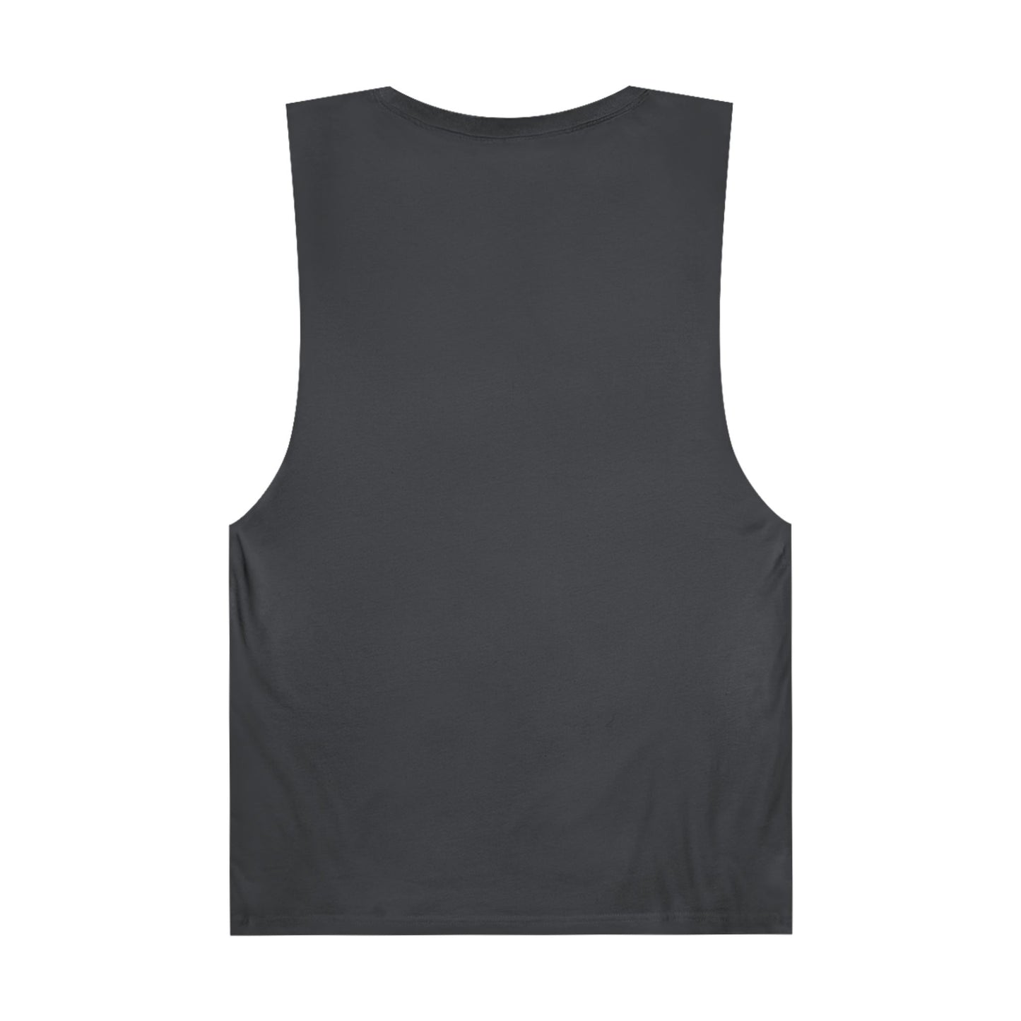 Back view of a plain black novelty tank top for summer by LuckeLadybug with sleeveless design