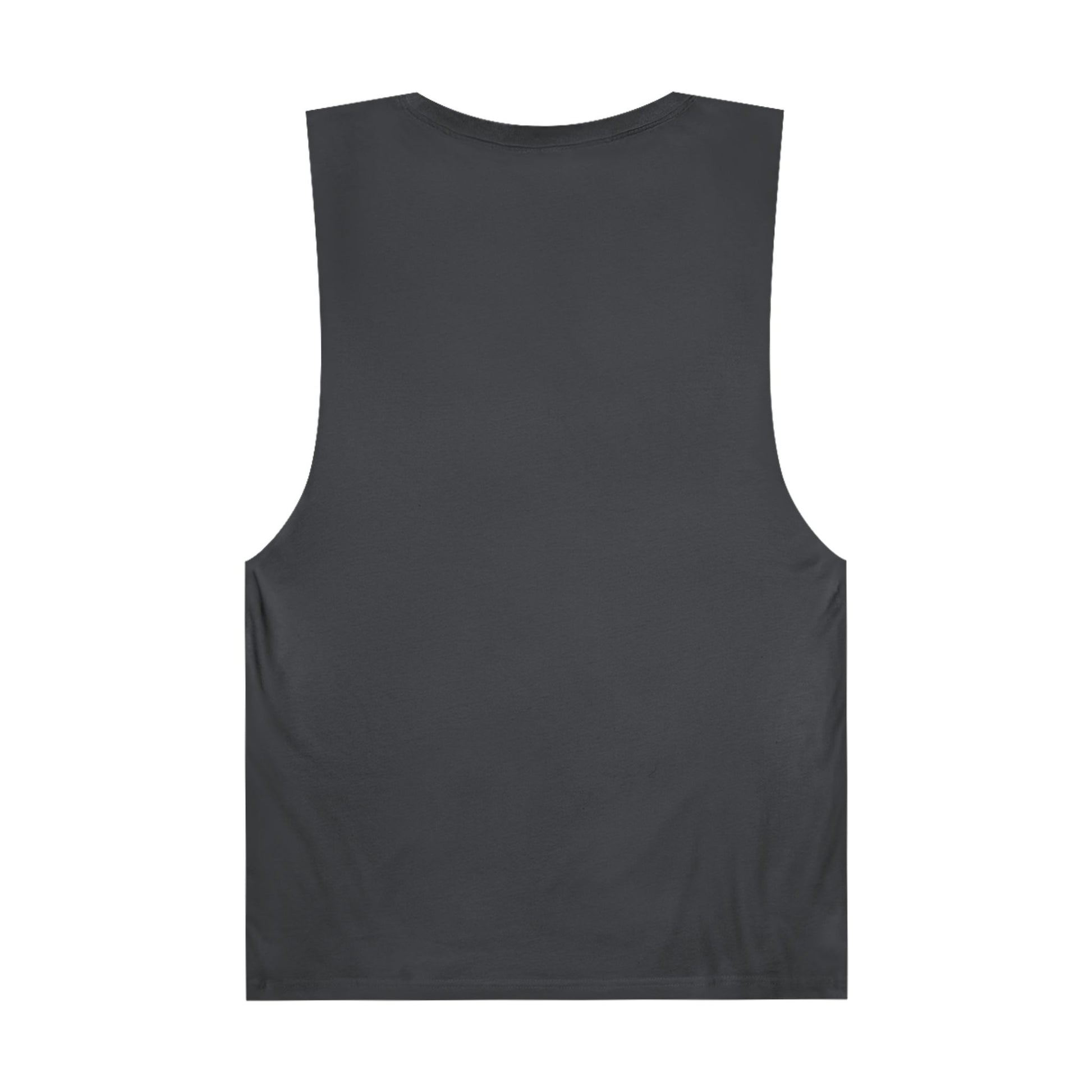 Back view of a plain black novelty tank top for summer by LuckeLadybug with sleeveless design