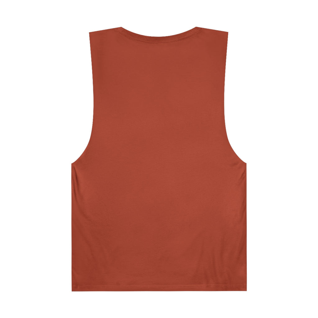 Back view of LuckeLadybug rust color novelty tank top for summer with sleeveless design
