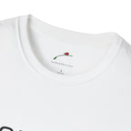White LuckeLadybug sixty something birthday shirt with round neckline and soft cotton fabric