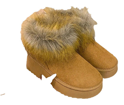 LuckeLadybug luxury faux fur snow boots women with fluffy cuffs for stylish winter wear