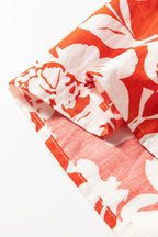 Red High Split Floral Western Cowgirl Maxi Skirt