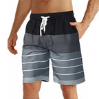 LuckeLadybug LLC Men's Swim Trunks with Stripe Design, Perfect for Relaxing by the Pool