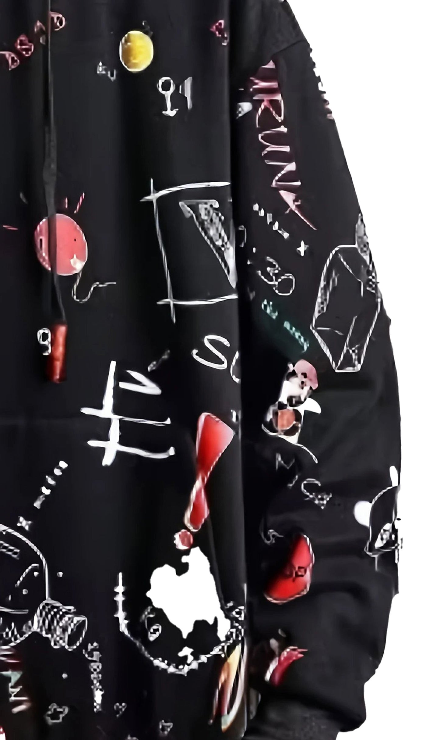 Men's 3D graffiti hoodie featuring vibrant artistic designs on a black background