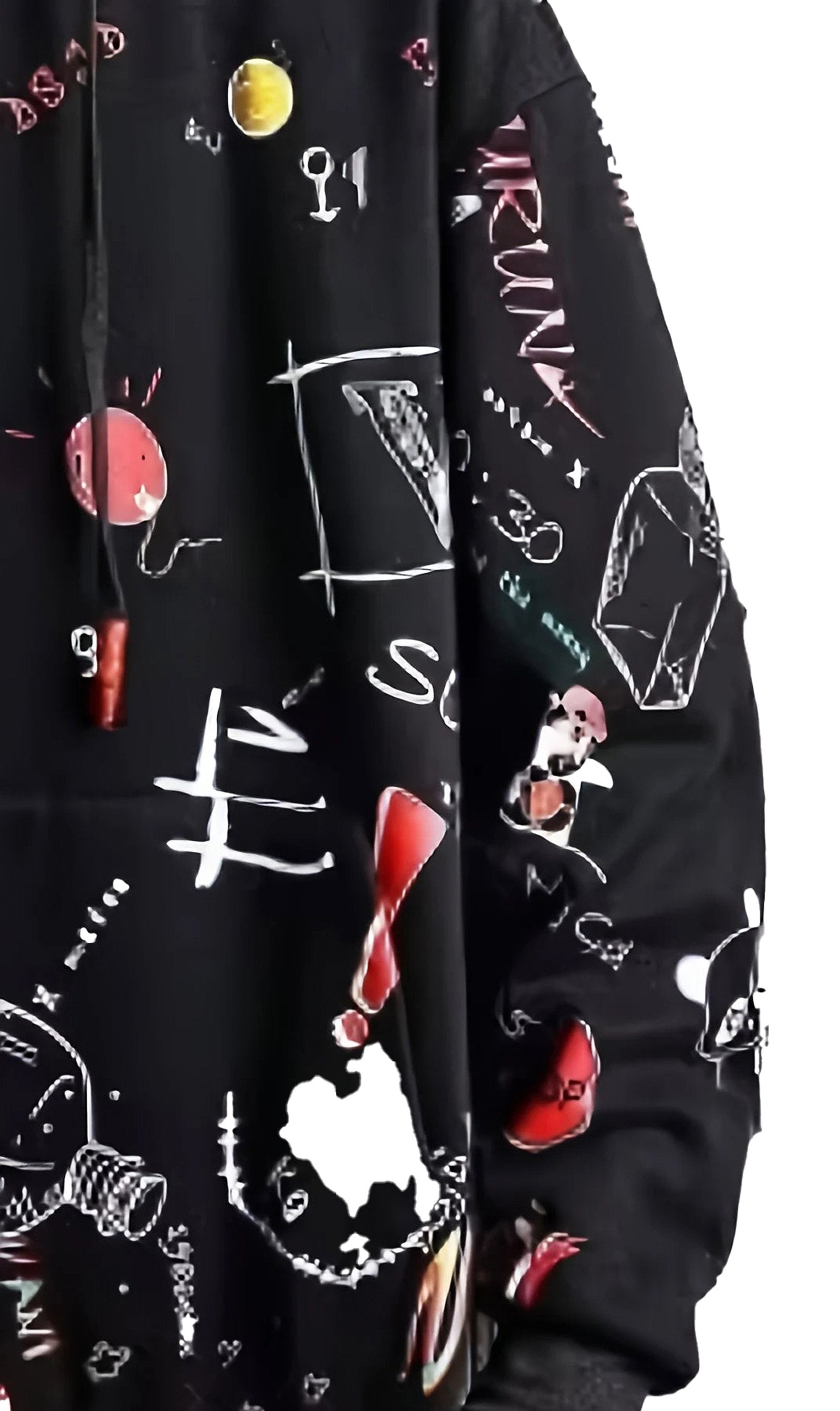 Men's 3D graffiti hoodie featuring vibrant artistic designs on a black background