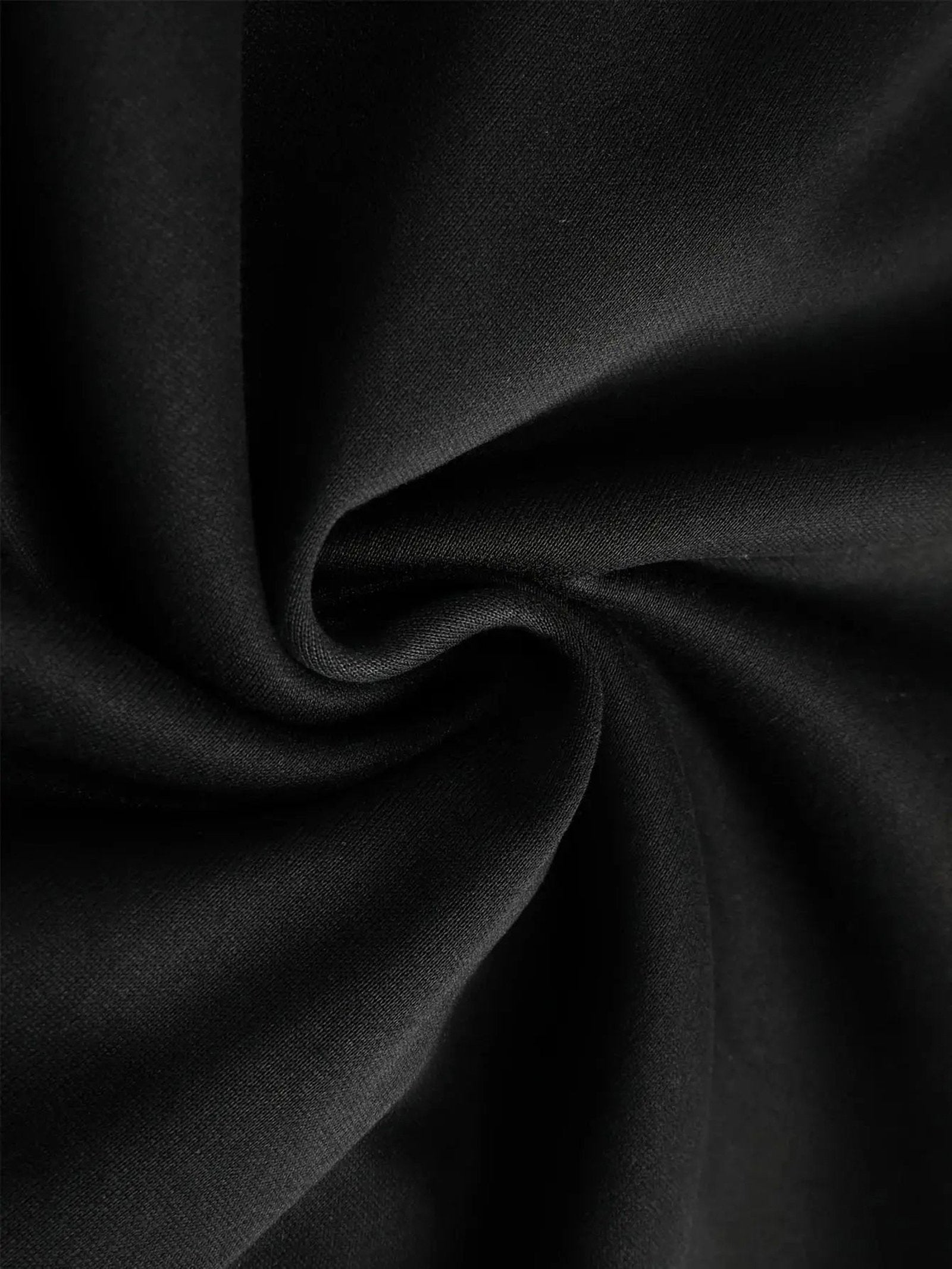 Close-up of soft black fabric showcasing the texture of the men's 3D letter print hoodie