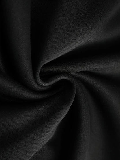 Close-up of soft black fabric showcasing the texture of the men's 3D letter print hoodie