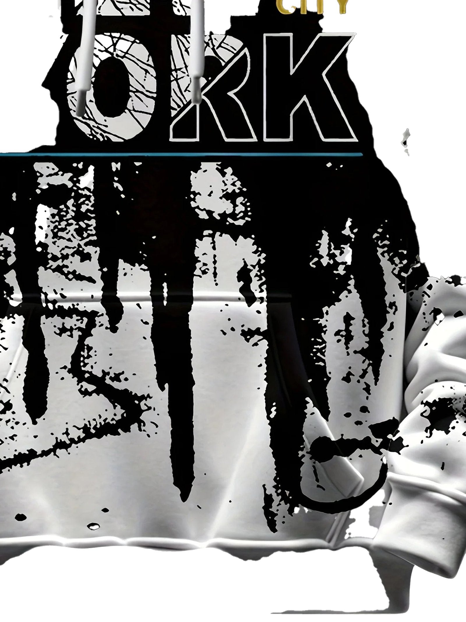 Men's 3D letter print hoodie in white with bold black graphic design for a stylish and modern look