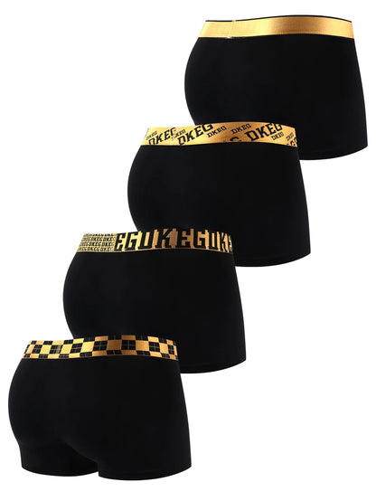 Mens Black And Gold Boxer Shorts Set