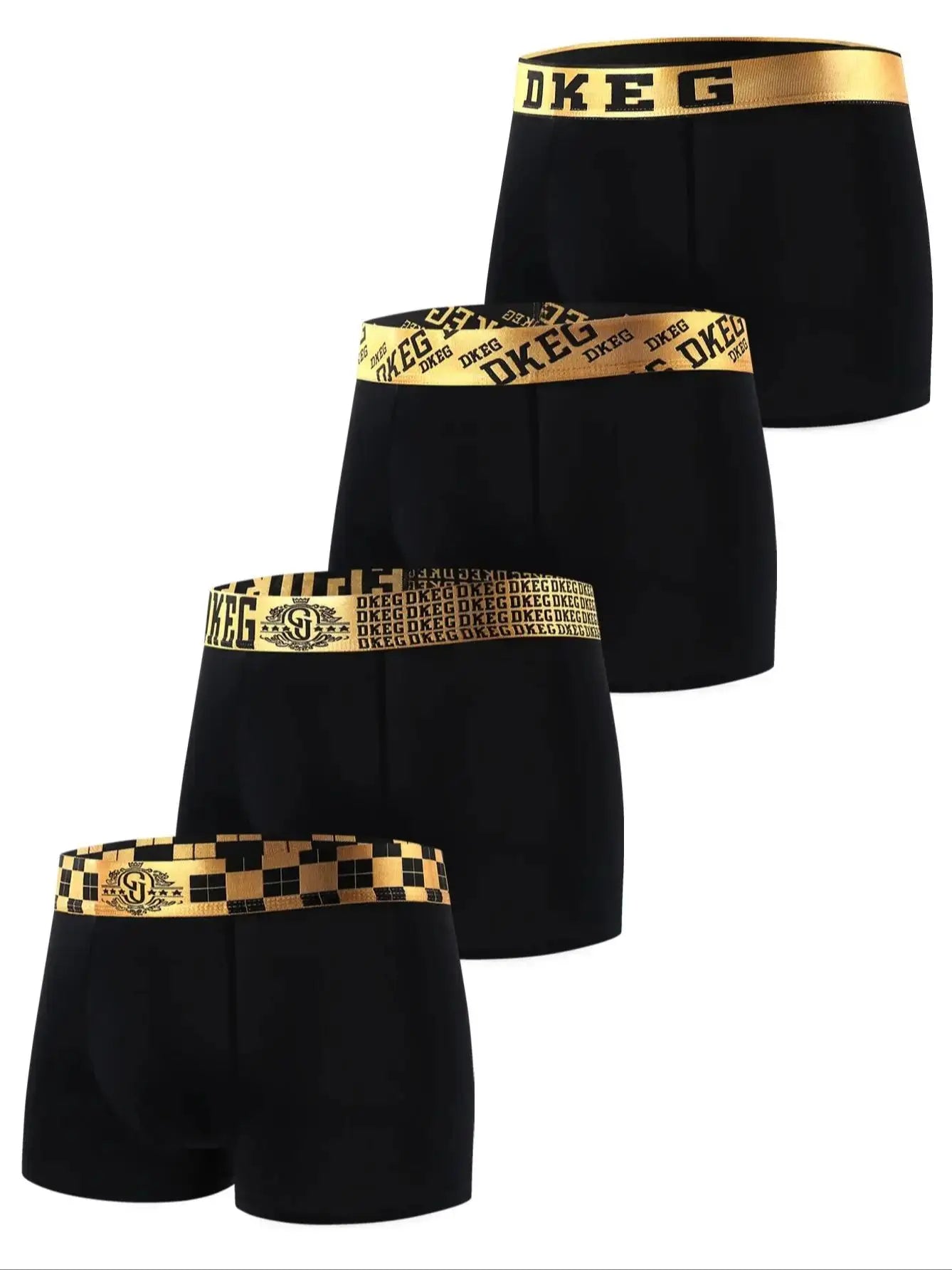 Mens Black And Gold Boxer Shorts Set