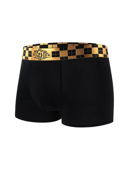 Mens Black And Gold Boxer Shorts Set