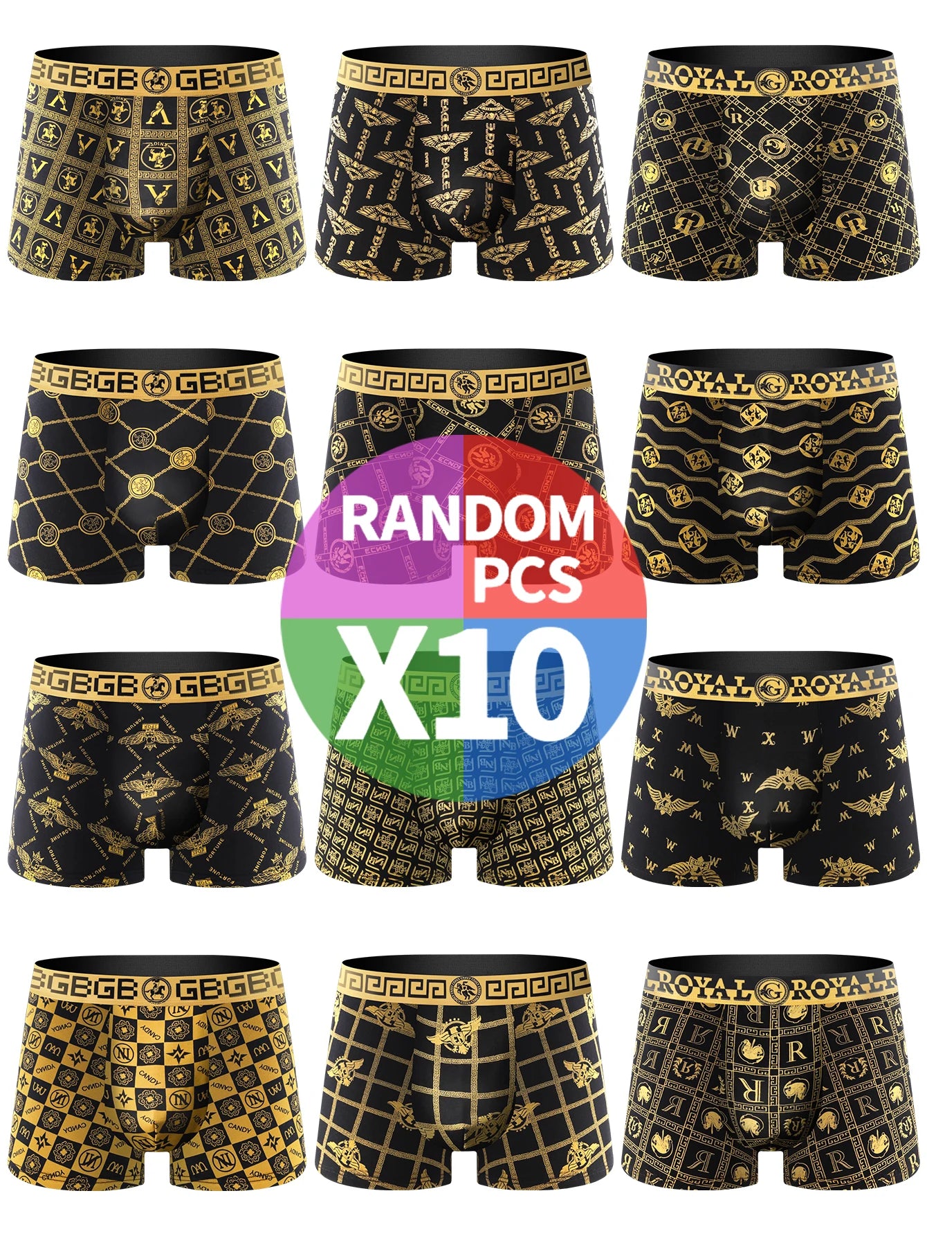 Mens Black Gold Boxer Briefs Trendy Styles