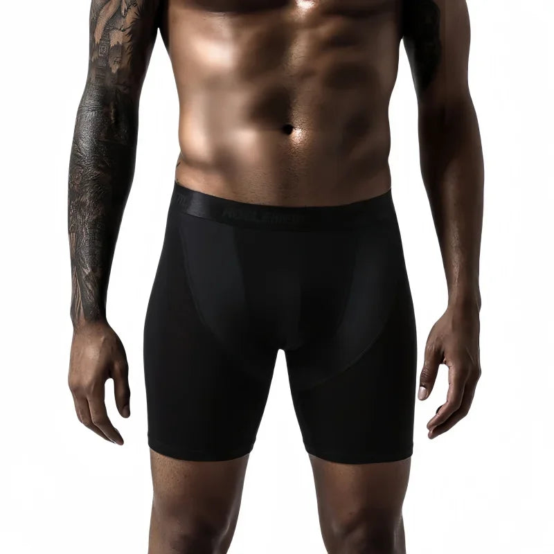 LuckeLadybug men's breathable boxer briefs in black, designed for comfort and airflow