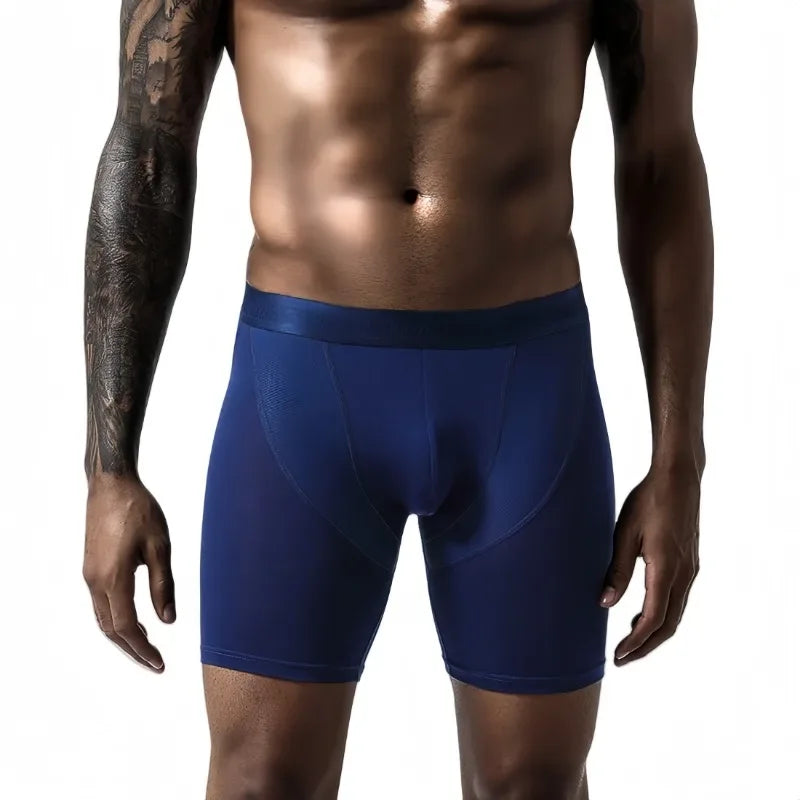 LuckeLadybug men's breathable boxer briefs in navy blue for all-day comfort and support