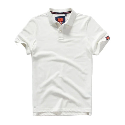 LuckeLadybug men's cotton polo shirts in white with classic fit and soft fabric