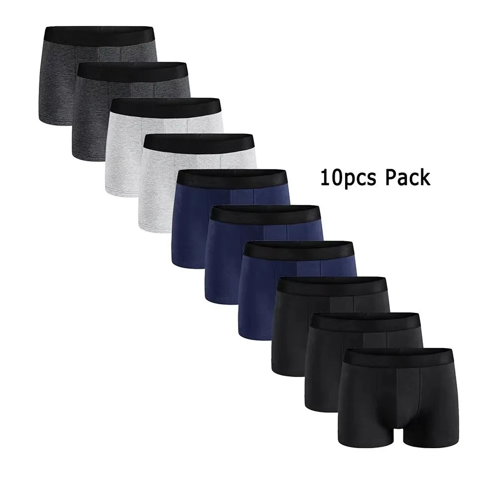 LuckeLadybug LLC men's fashion boxer briefs multipack in various colors, 10 pieces total