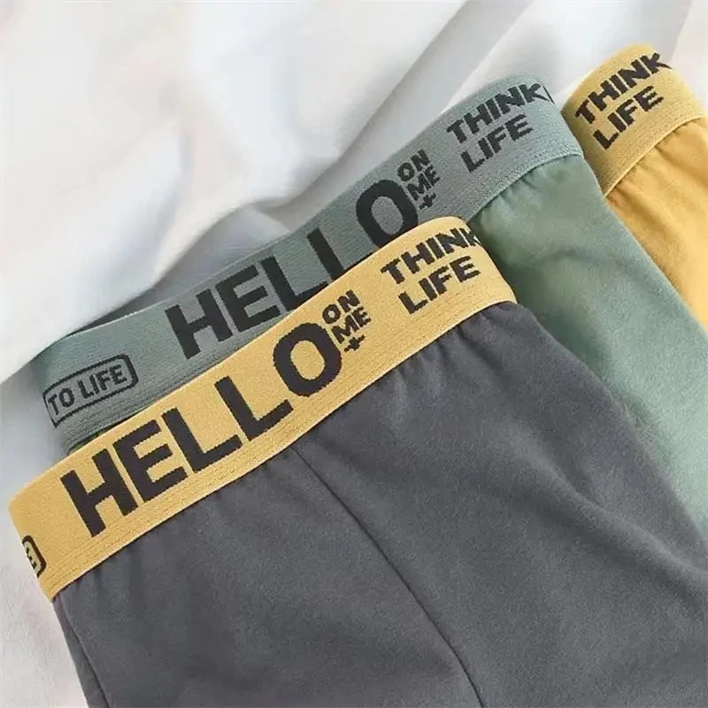 LuckeLadybug men's fashion boxer briefs multipack in gray, green, and yellow with stylish waistbands