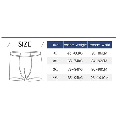 Size guide for men's flame swim trunks showing recommended weight and waist measurements