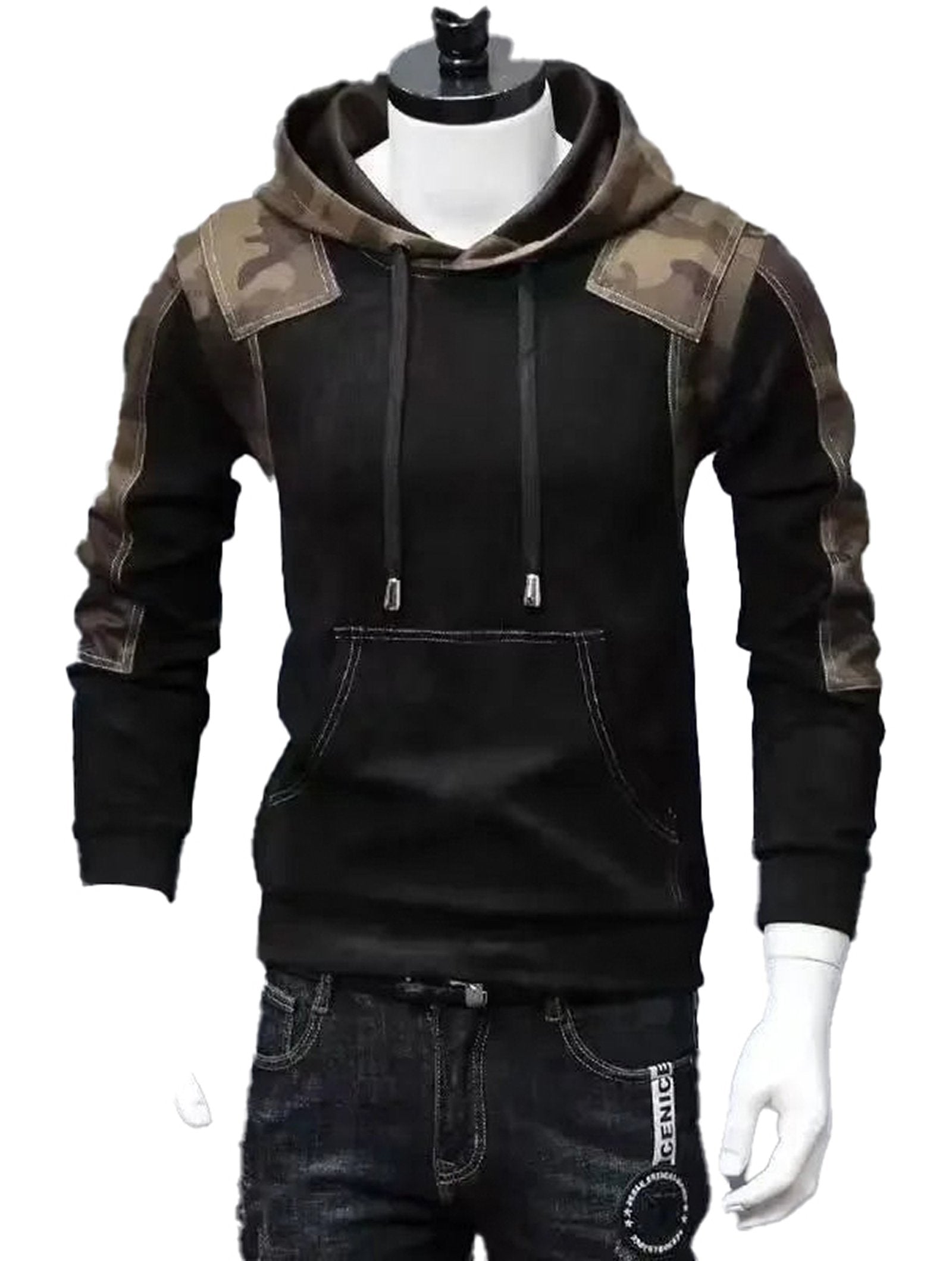 LuckeLadybug LLC men's harajuku hoodies with camo detailing and a classic fit for casual style