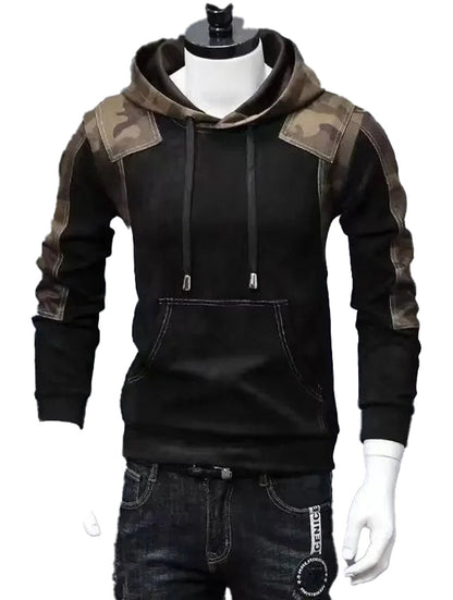 LuckeLadybug LLC men's harajuku hoodies with camo detailing and a classic fit for casual style