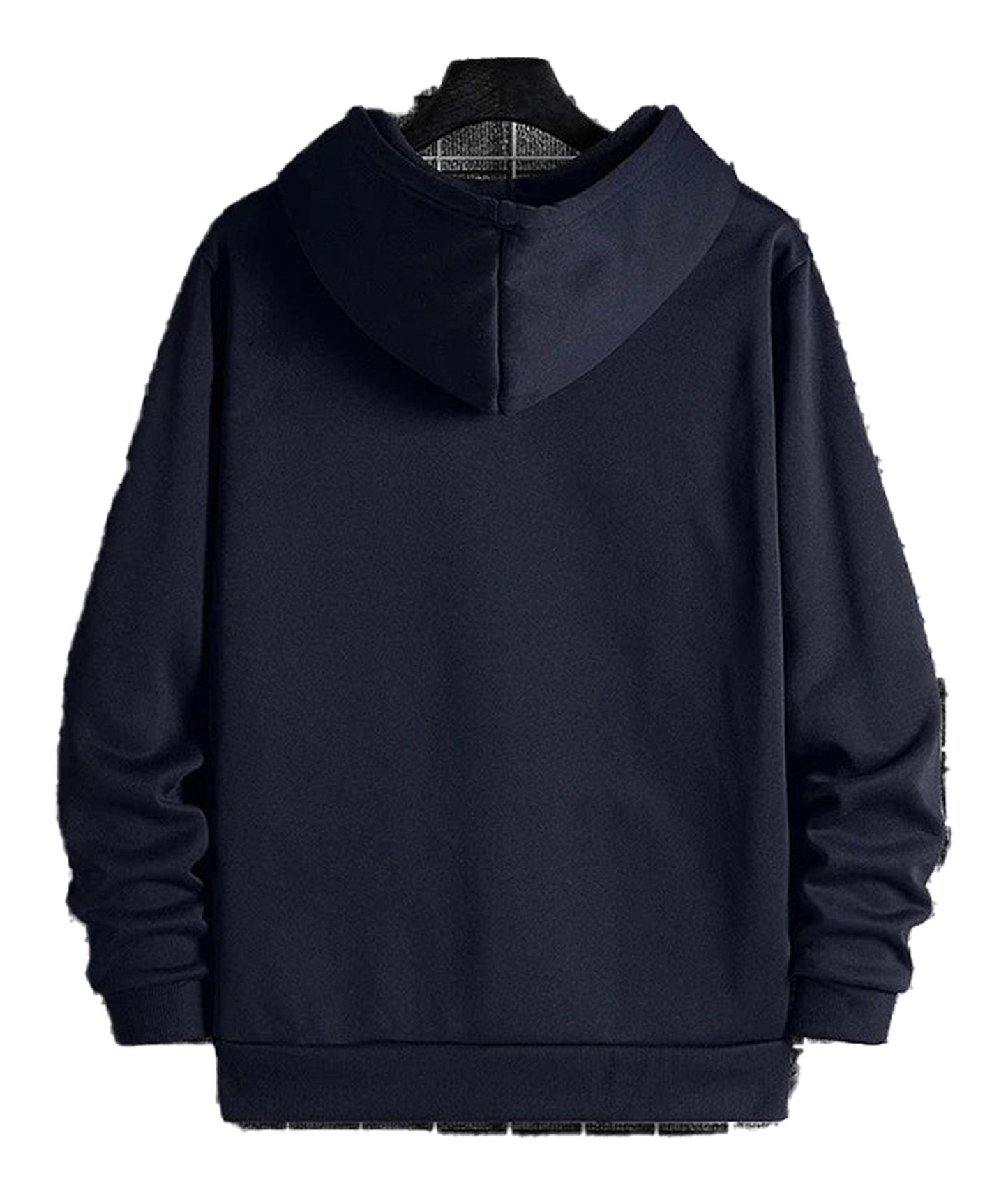 Back view of navy LuckeLadybug LLC men's hip hop hoodies 2025 with a comfortable fit