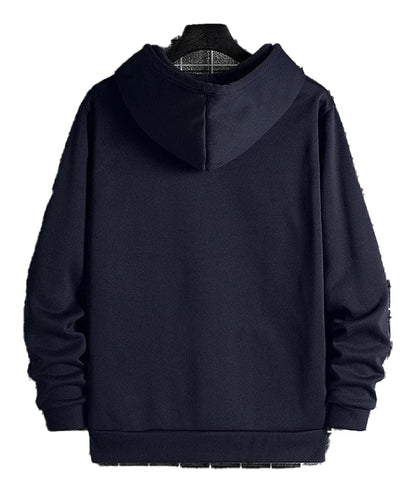 Back view of navy LuckeLadybug LLC men's hip hop hoodies 2025 with a comfortable fit