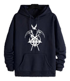 Men's hip hop hoodies 2025 by LuckeLadybug LLC featuring a bold graphic design in navy blue