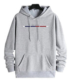 Gray LuckeLadybug LLC men's hip hop hoodies with Paris graphic and front pocket