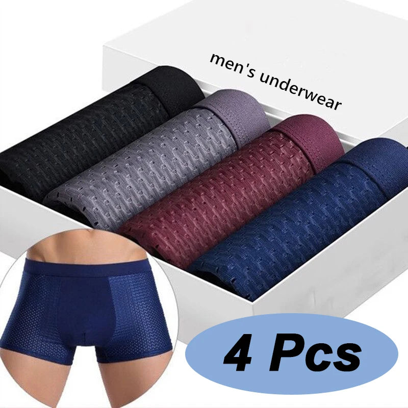 LuckeLadybug men's microfiber boxer briefs set of four in various colors for comfort and style