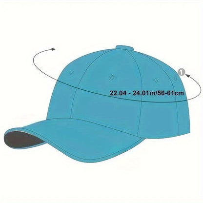 LuckeLadybug LLC men's outdoor sports baseball cap in blue with adjustable size 22.04 to 24.01 inches