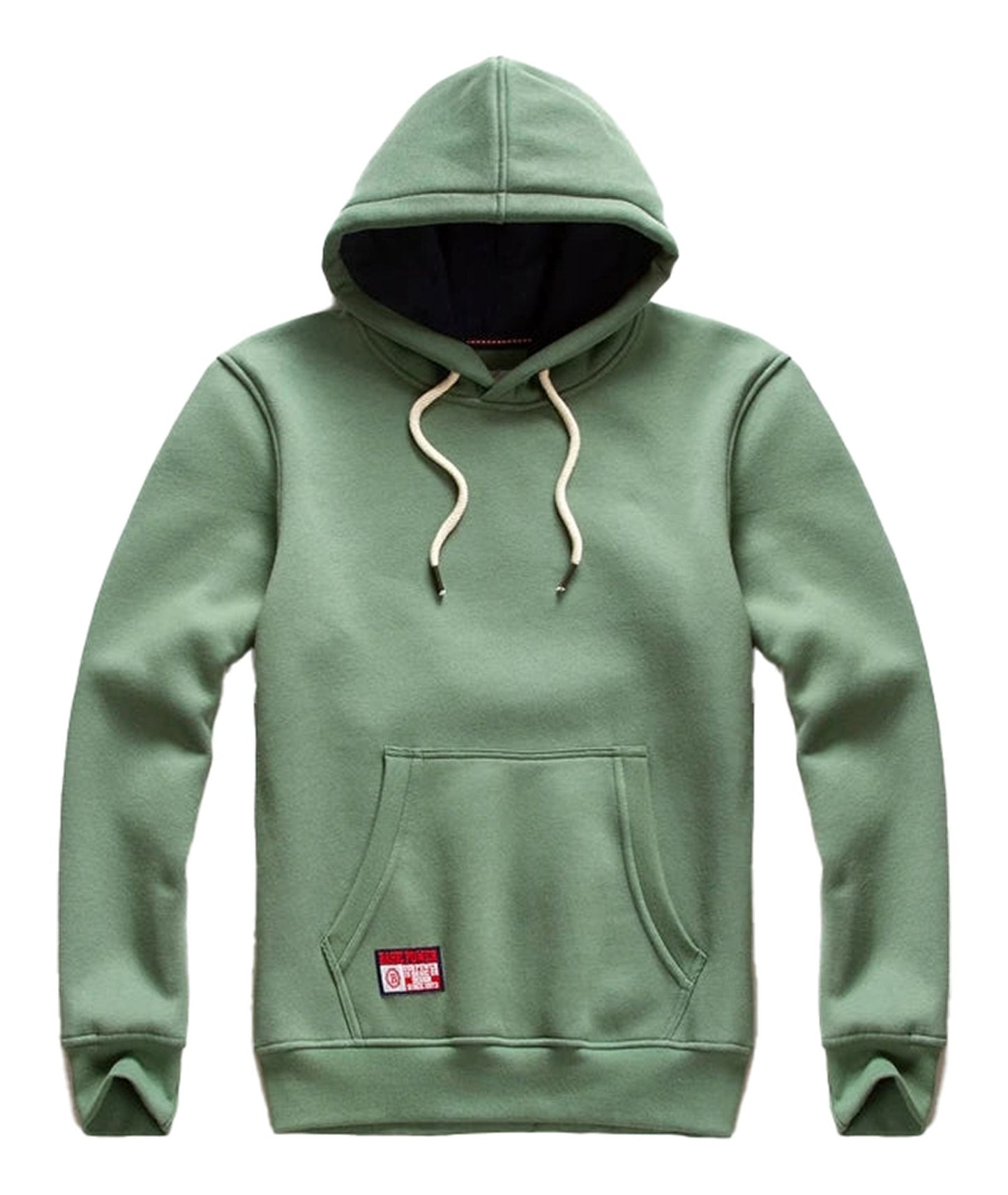 LuckeLadybug LLC men's oversized hoodie in green with a front pocket and drawstring hood