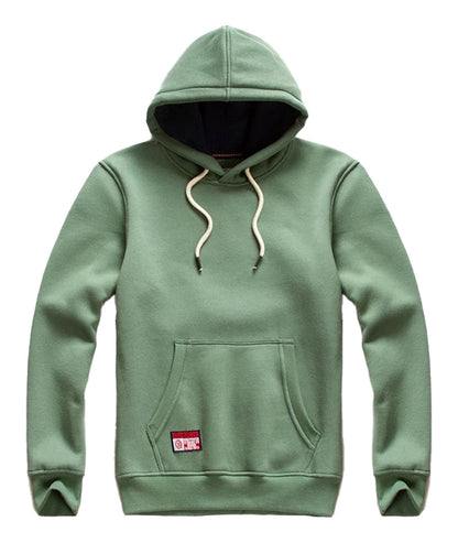 LuckeLadybug LLC men's oversized hoodie in green with a front pocket and drawstring hood