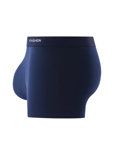 Navy men's soft breathable boxer briefs with elastic waistband for comfortable everyday wear