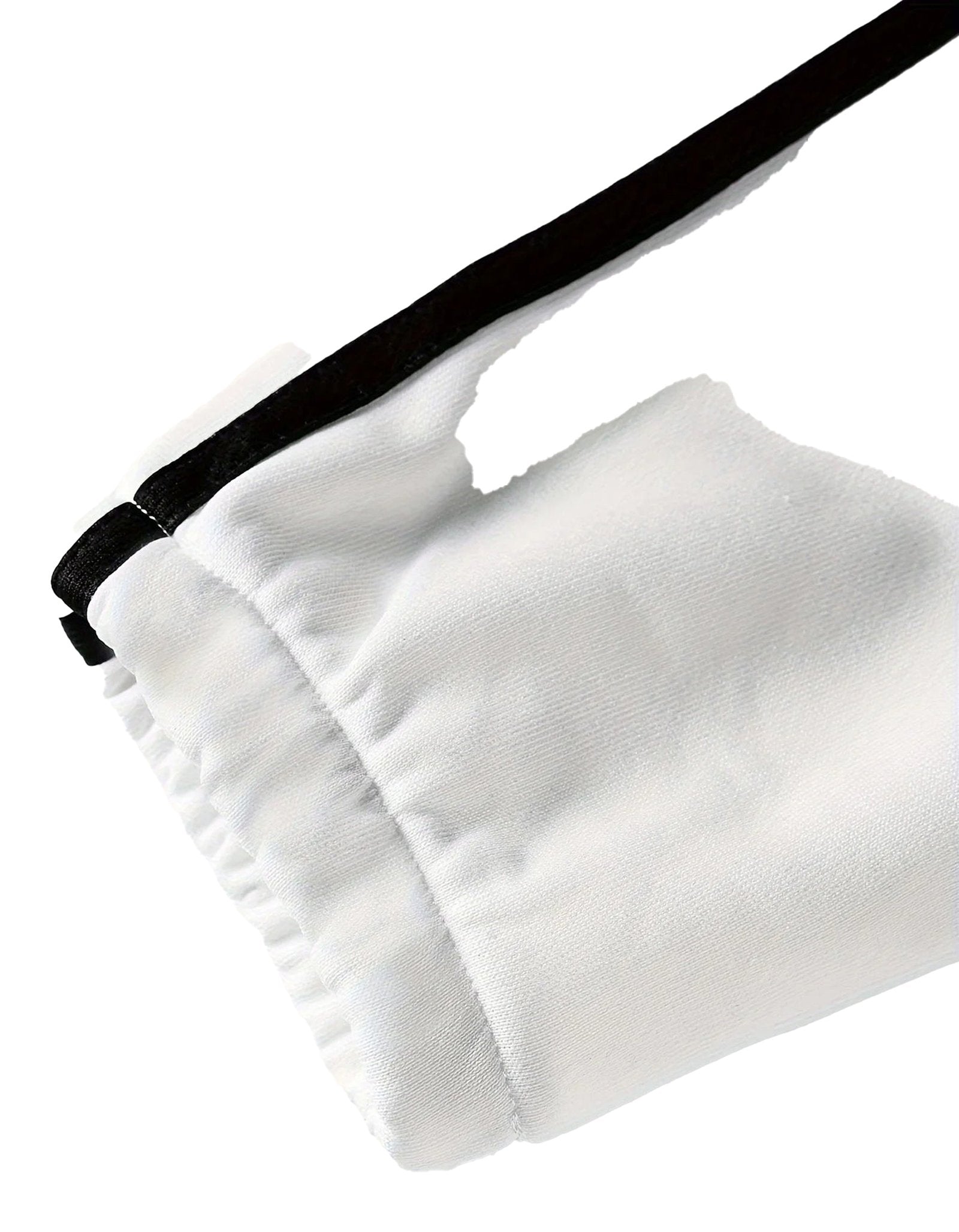 Close-up of LuckeLadybug men's sports hoodie showcasing the black trim detail on the cuff