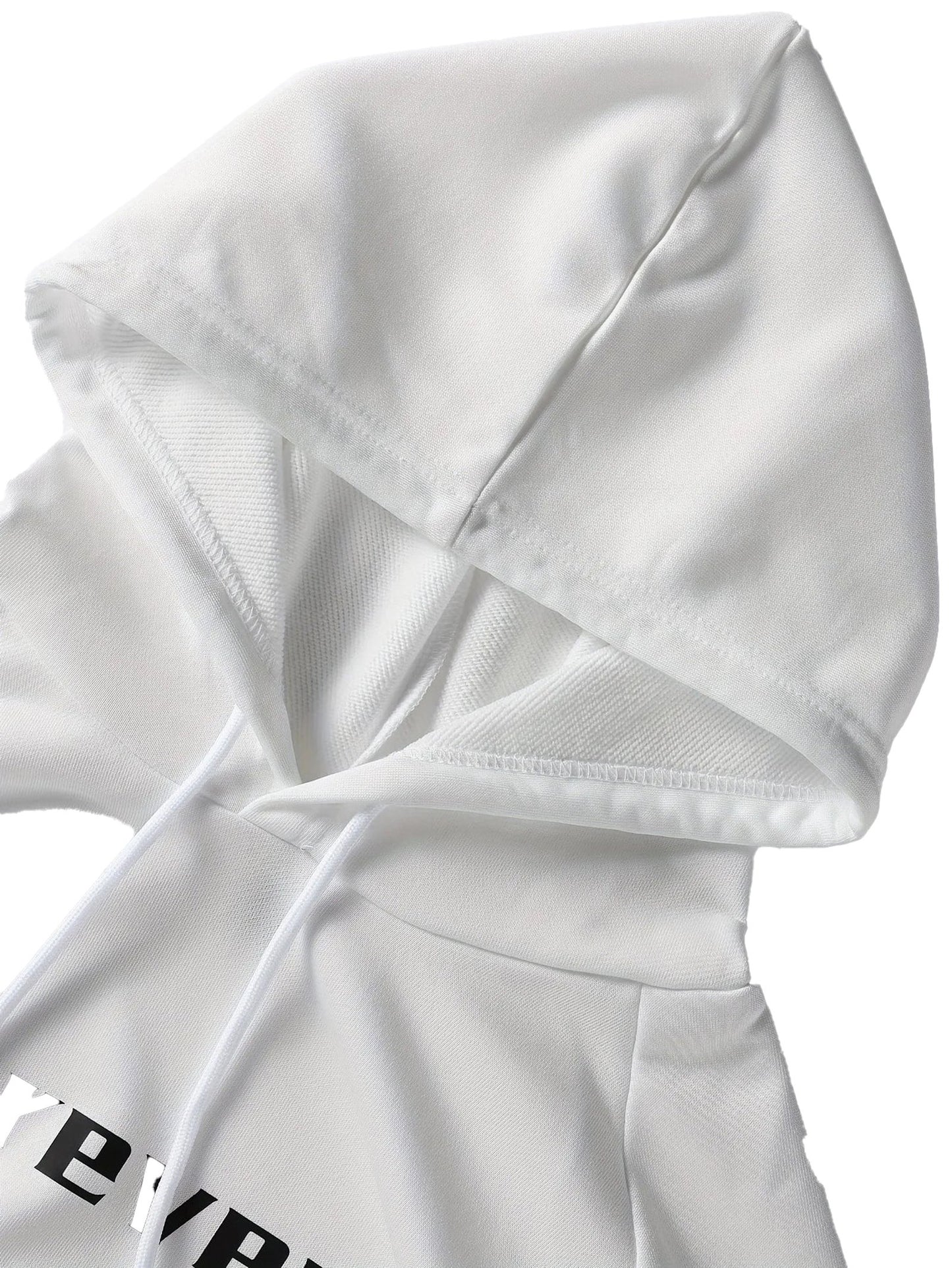 White men's sports hoodie with a comfortable fit and adjustable drawstring hood
