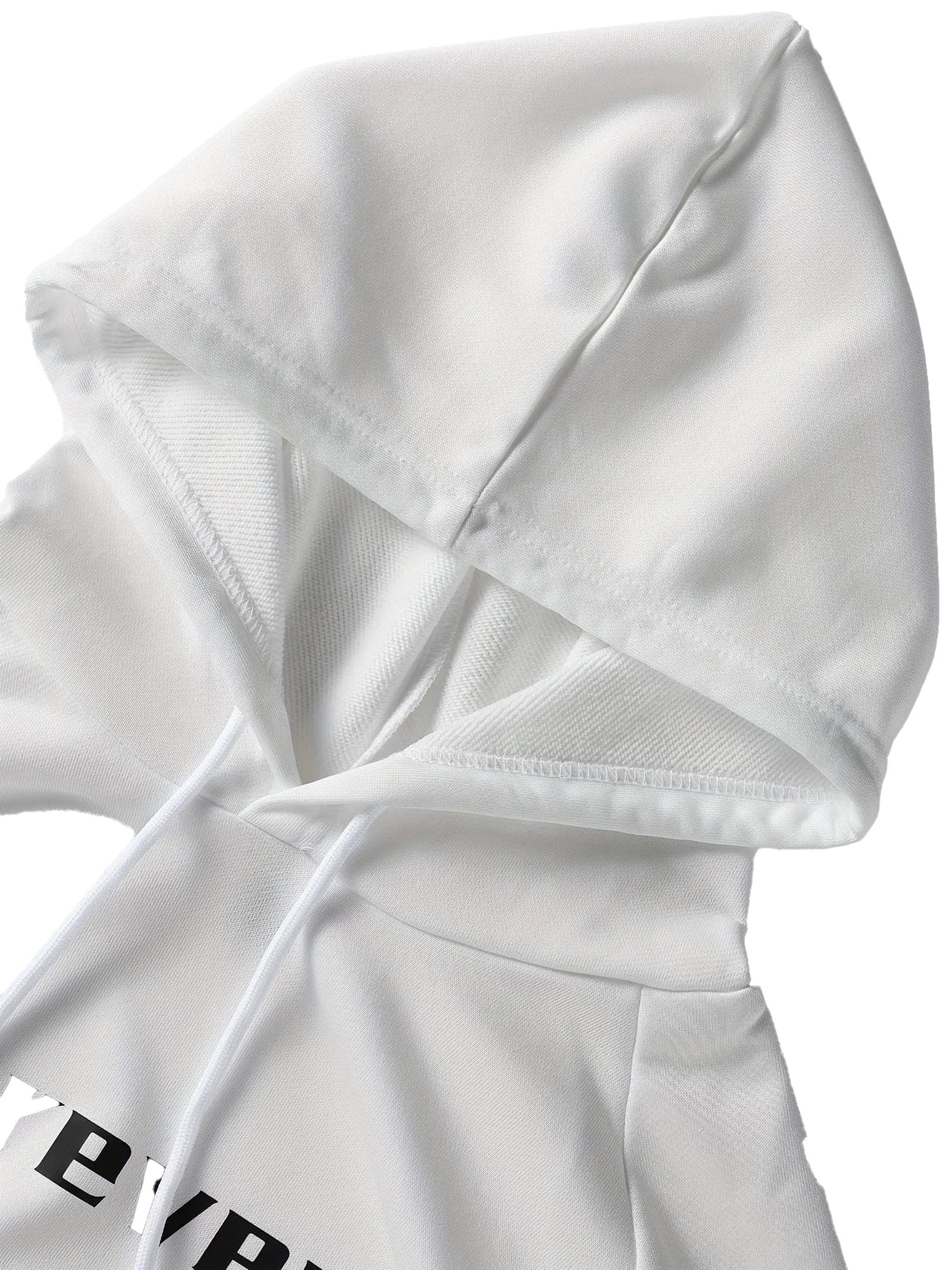 White men's sports hoodie with a comfortable fit and adjustable drawstring hood