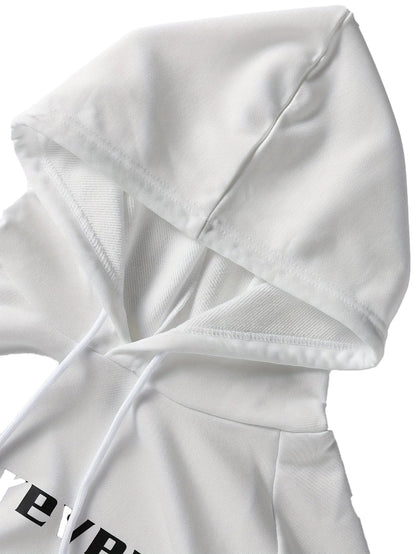 White men's sports hoodie with a comfortable fit and adjustable drawstring hood