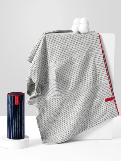 Men's striped boxer briefs 4 pack displayed with cotton fabric and modern design