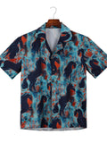 LuckeLadybug LLC Men's T Shirt Graphics with a Colorful Horse Pattern on Button Up Design