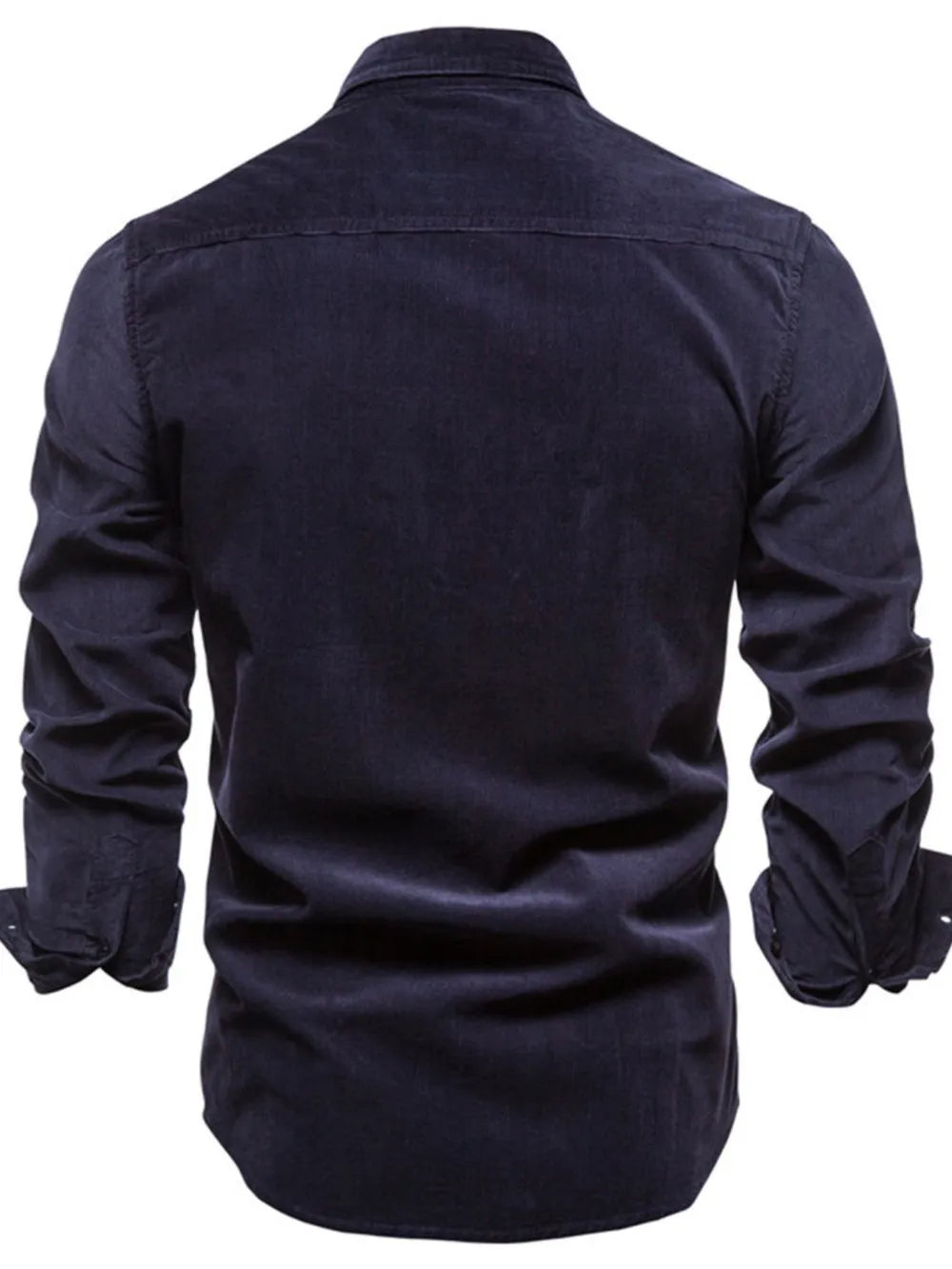 Men's Button Up Shirt from LuckeLadybug LLC in Navy with Stylish Design for Casual Wear