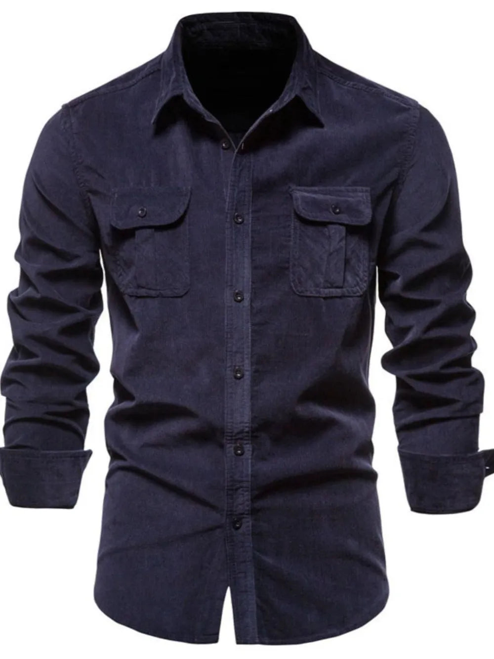 Navy Button Up Shirt by LuckeLadybug LLC, featuring stylish design for mens t shirt graphics
