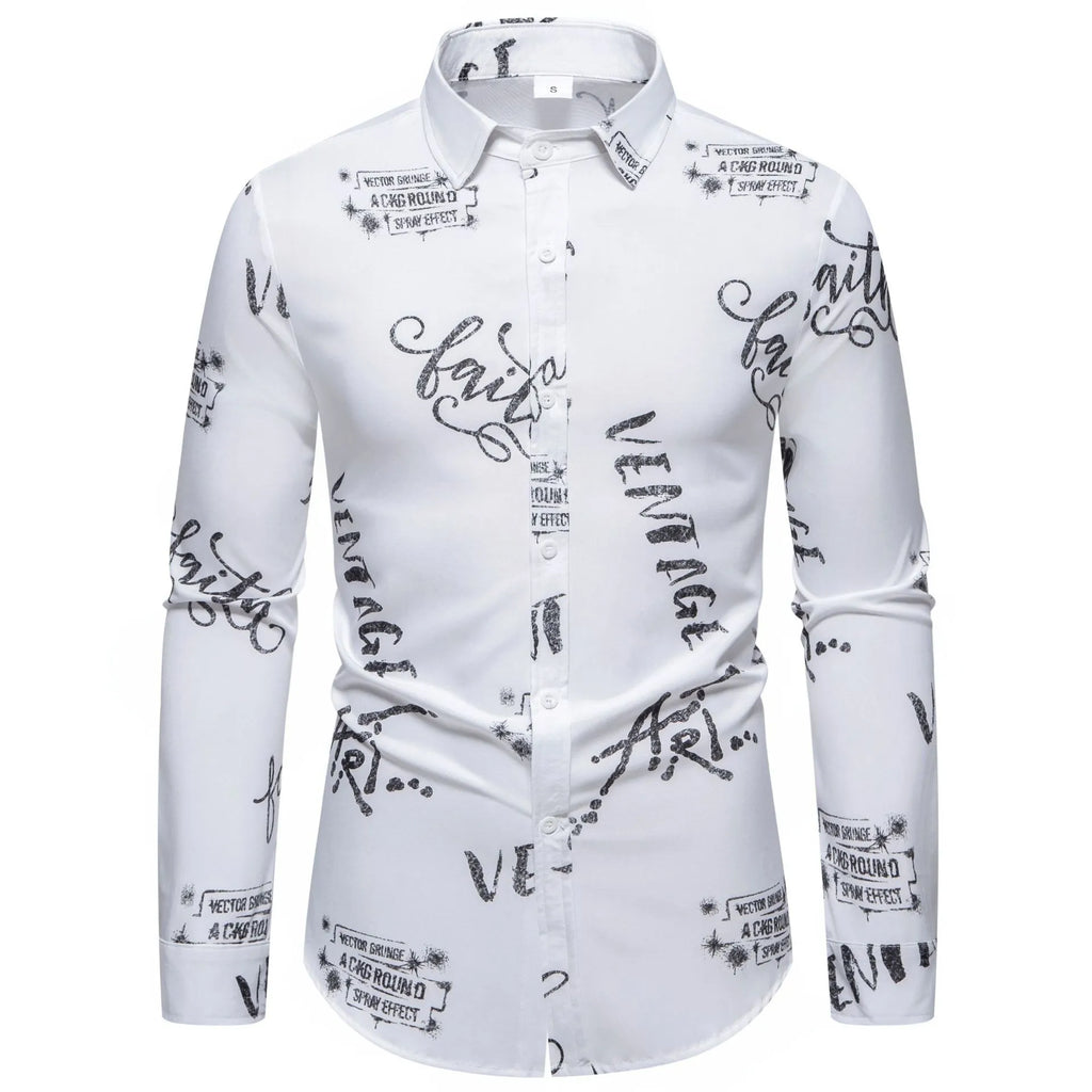 LuckeLadybug LLC Men's Button Up Shirt with Graphic Print for Stylish Casual Wear