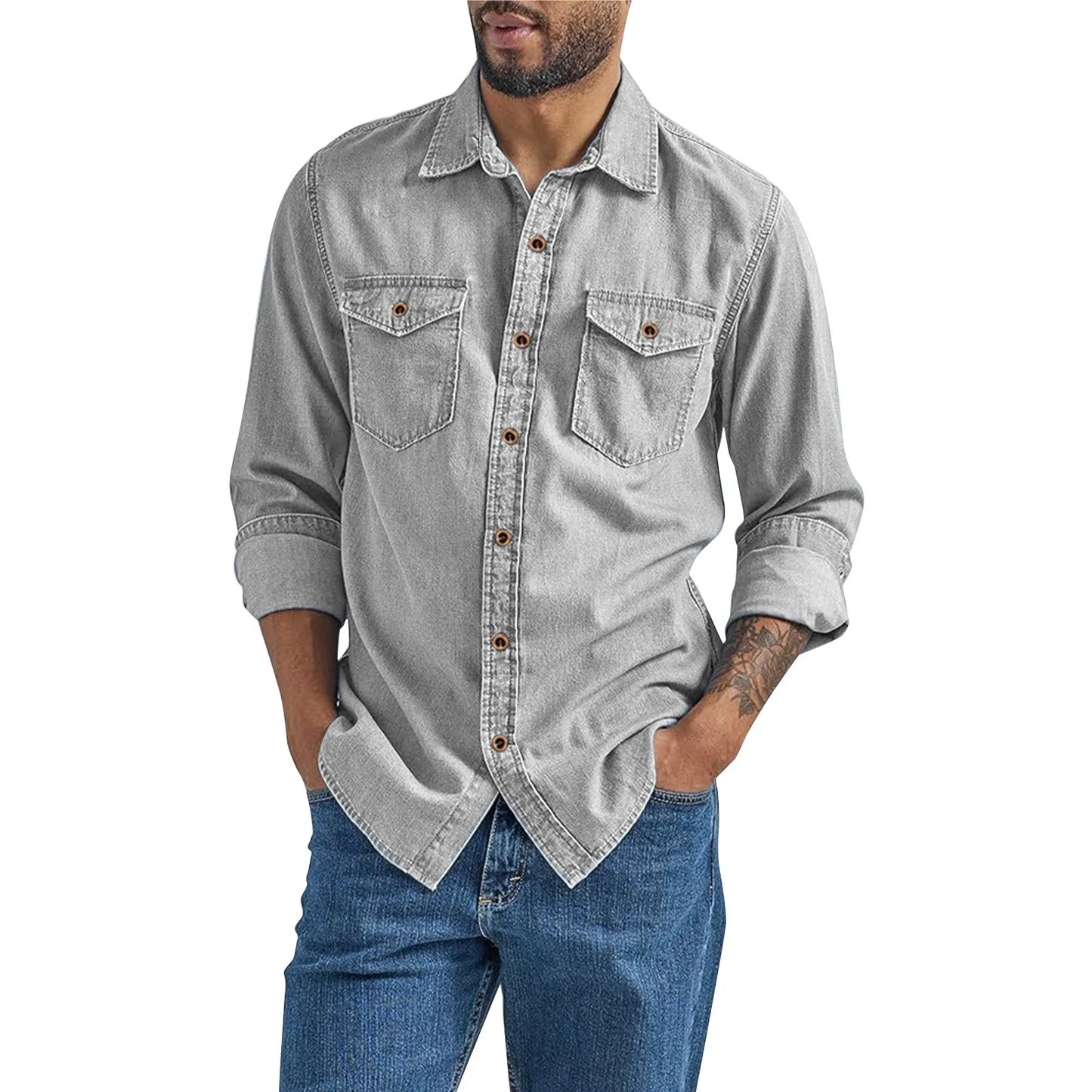 Mens Thin Denim Shirt For Casual Style