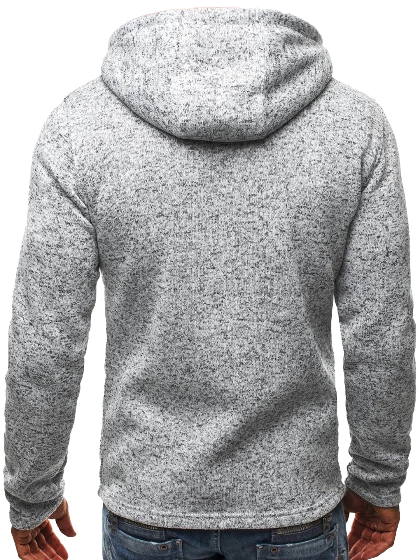 Men's thin wool hoodie tracksuit in grey, featuring a cozy hood and soft texture for a stylish look