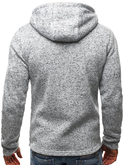 Men's thin wool hoodie tracksuit in grey, featuring a cozy hood and soft texture for a stylish look